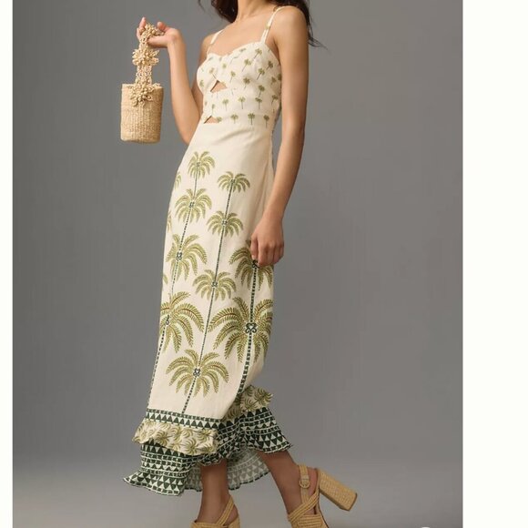 FARM Rio Sleeveless Ruffle-Hem Maxi Dress - Picture 1 of 14